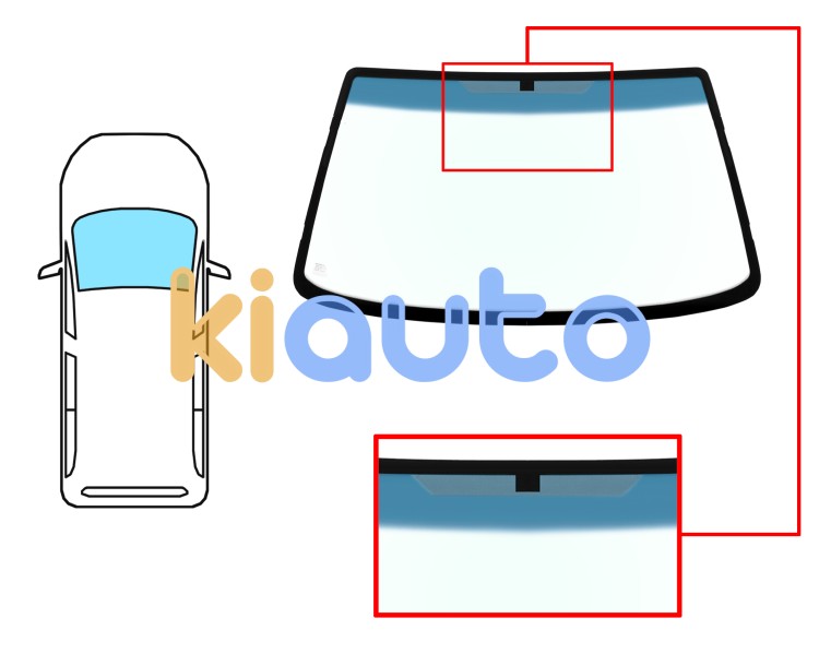 Parabrisas ford courier 1995-1999 delantero / verde banda azul Eurocode 3552AGNBL