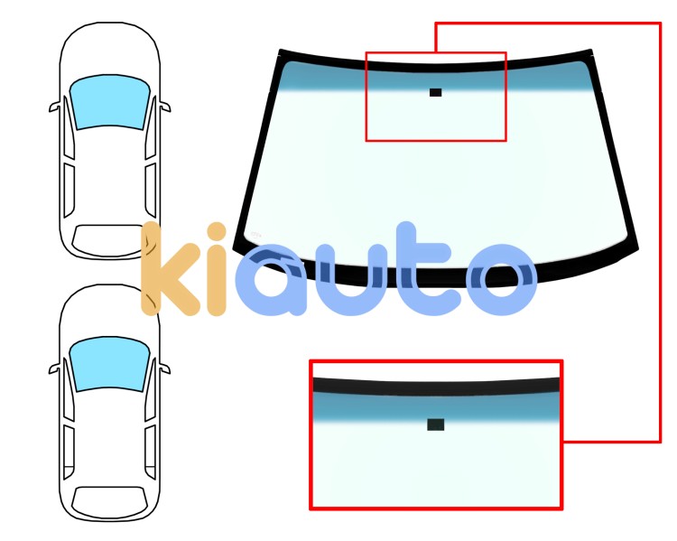 Parabrisas ford escort 1990-1992 3/5 puertas / familiar / cabrio / delantero / verde banda azul Eurocode 3545AGNBLV