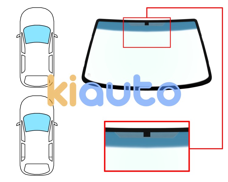 Parabrisas ford fiesta 1999-2002 3/5 puertas / delantero / verde banda azul Eurocode 3552AGNBL