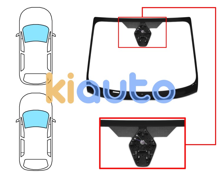 Parabrisas ford fiesta 2021-2024 delantero / verde / acustico / con base espejo / con sensor / con soporte camara / molduras premontadas Eurocode 3592AGACMVZ