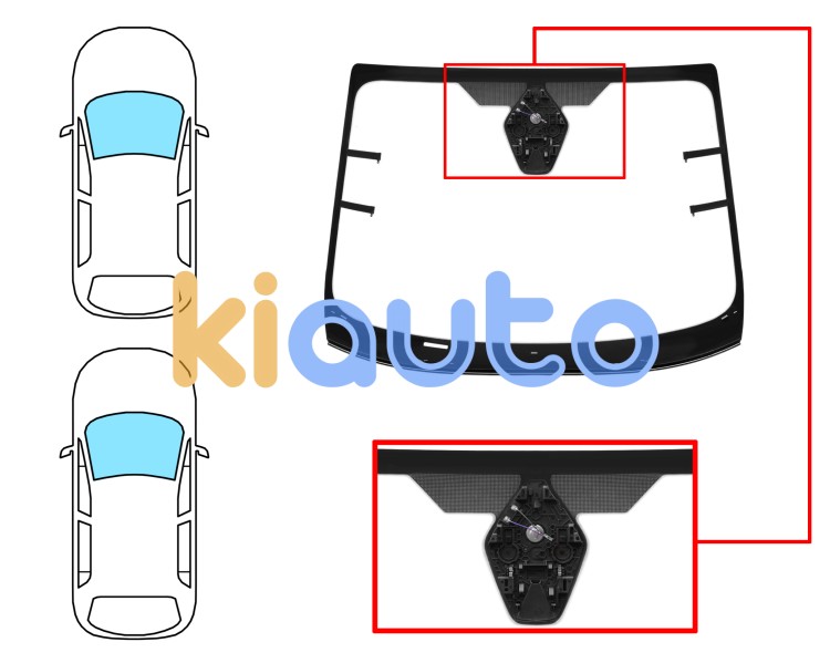 Parabrisas ford fiesta 2021-2024 delantero / verde / acustico / termico / con base espejo / con sensor / con soporte camara / molduras premontadas Eurocode 3595AGACHMVZ