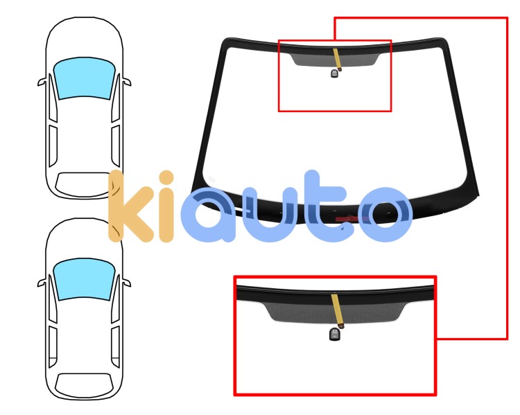 Parabrisas ford focus 2001-2005 3/4/5 puertas / familiar / delantero / verde / termico / con base espejo / molduras premontadas Eurocode 3556AGSHVW1E