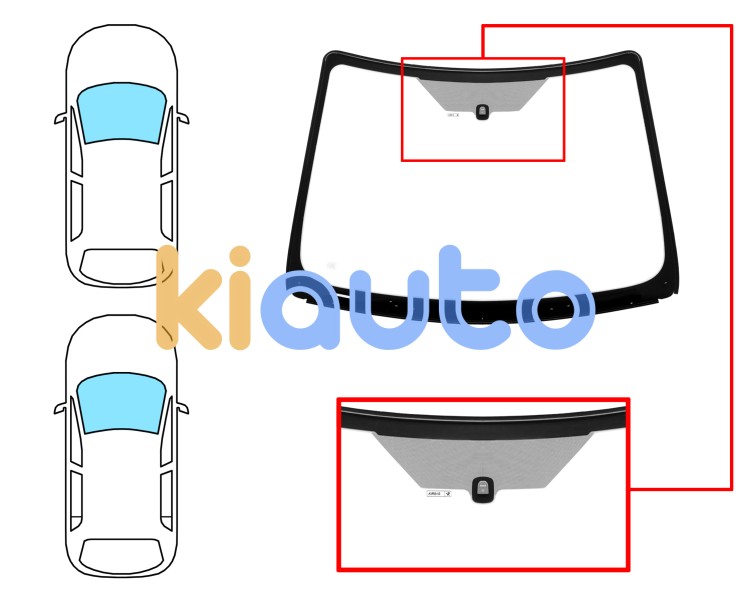 Parabrisas ford focus 2005-2008 3/4/5 puertas / familiar / cabrio / delantero / verde / con base espejo / serigrafiado / molduras premontadas Eurocode 3566AGSVW2R