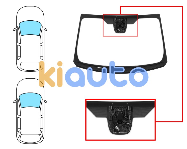 Parabrisas ford focus 2022-> 4/5 puertas / familiar / delantero / verde / acustico / con base espejo / con sensor / con soporte camara / molduras premontadas Eurocode 3593AGACMVZ