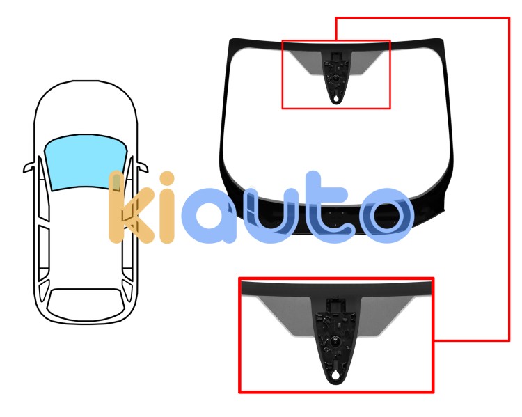 Parabrisas ford grand c-max 2015-2021 delantero / verde / con base espejo / con sensor redondo / soporte alerta emergencia / molduras premontadas Eurocode 3577AGSEMVW6T
