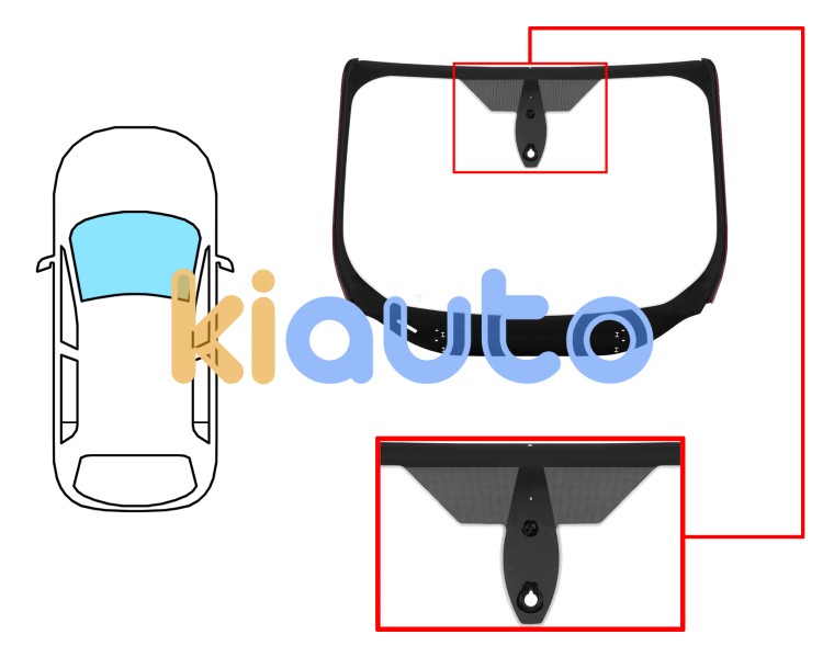 Parabrisas ford kuga 2013-2016 delantero / verde / acustico / con base espejo / con sensor / molduras premontadas laterales Eurocode 3581AGAMVZ1P