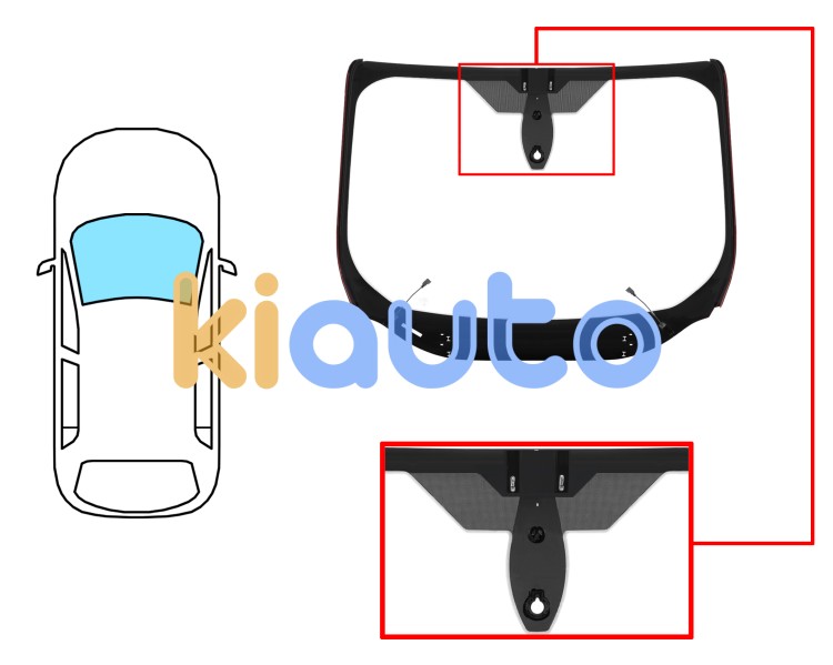 Parabrisas ford kuga 2013-2016 delantero / verde / acustico / termico / con base espejo / con sensor / molduras premontadas laterales Eurocode 3581AGAHMVZ1P