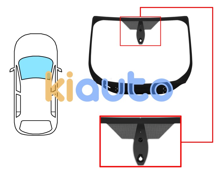 Parabrisas ford kuga 2016-2019 delantero / verde / acustico / con base espejo / con sensor Eurocode 3581AGAMV1P