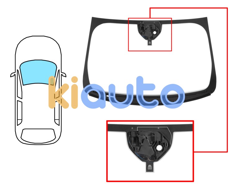 Parabrisas ford kuga 2019-2024 delantero / verde / acustico / con sensor / con soporte camara / molduras premontadas Eurocode 3594AGACMVZ