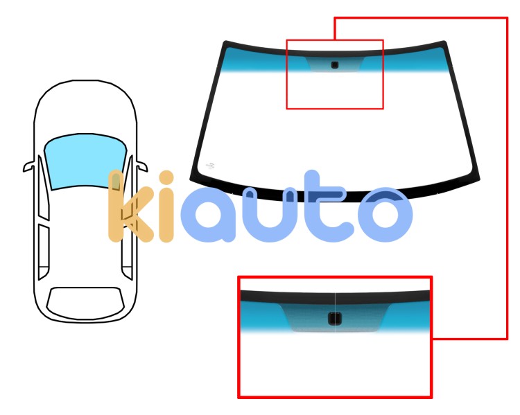Parabrisas ford maverick 1992-2004 3/5 puertas / delantero / verde banda azul / con base espejo Eurocode 5990AGNBL1B