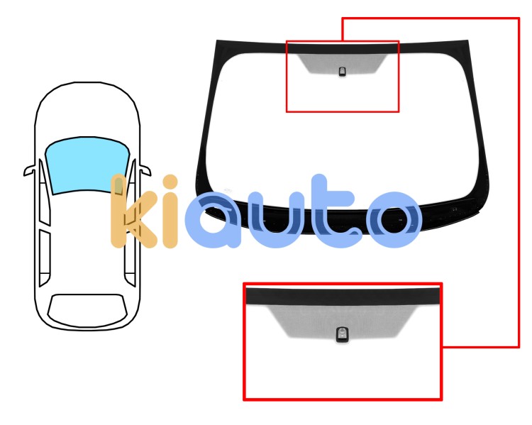 Parabrisas ford mondeo 2019-2022 4/5 puertas / familiar / delantero / verde / con base espejo / molduras premontadas abajo Eurocode 3585AGSVZ