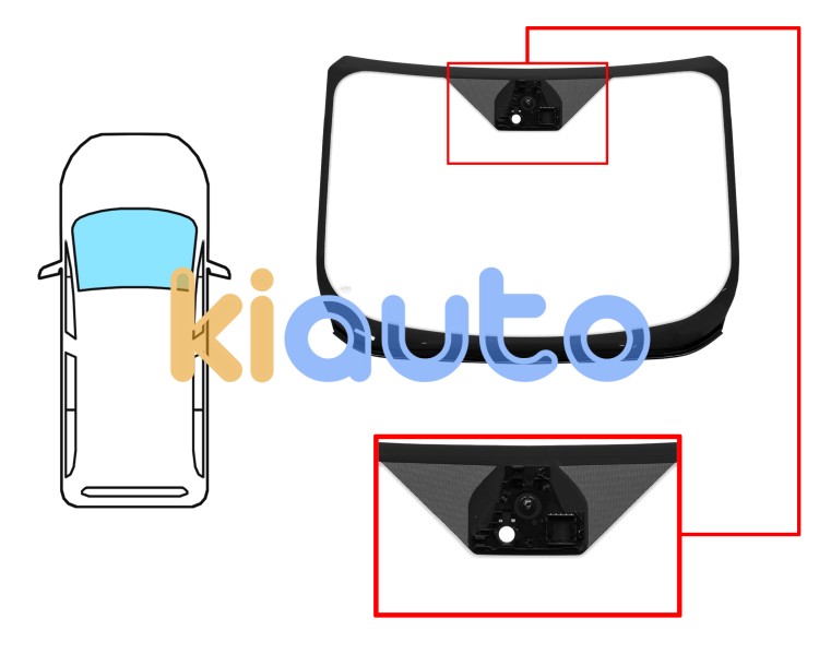 Parabrisas ford tourneo courier 2014-2018 delantero / verde / con base espejo / con sensor / soporte alerta emergencia / molduras premontadas Eurocode 3774AGSEMVZ2C