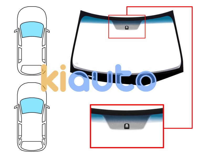 Parabrisas honda accord 2010-2012 4 puertas / familiar / delantero / verde banda azul / con base espejo Eurocode 4003AGNBLV