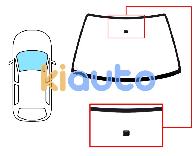 Parabrisas honda civic 1992-1996 3 puertas / delantero / azul / con base espejo Eurocode 3941ABL