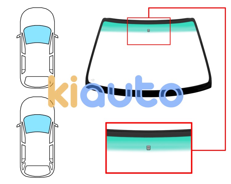 Parabrisas honda civic 1996-1999 5 puertas / familiar / delantero / verde / con base espejo / molduras premontadas Eurocode 3954AGNVW