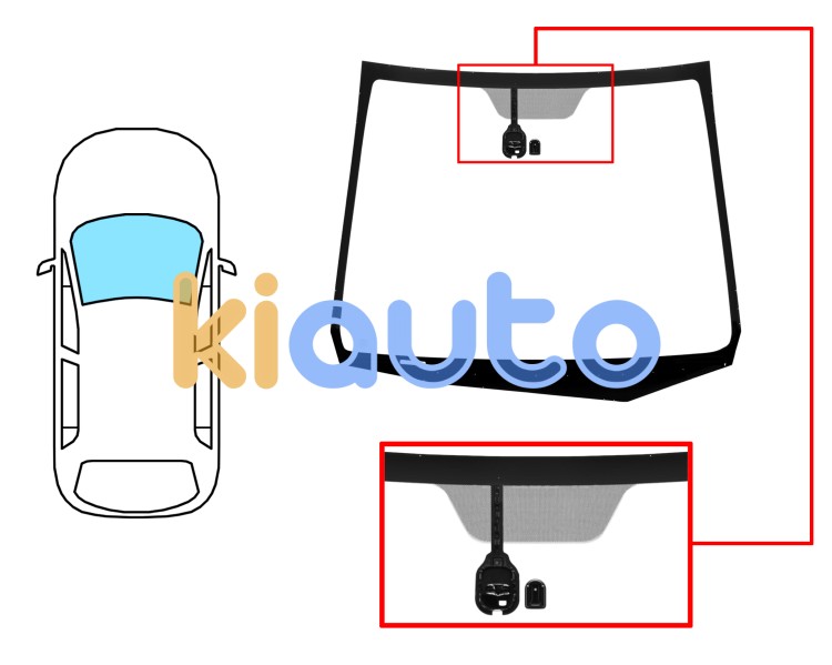 Parabrisas honda jazz 2011-2015 delantero / verde / con base espejo / con sensor Eurocode 4004AGSMV1B