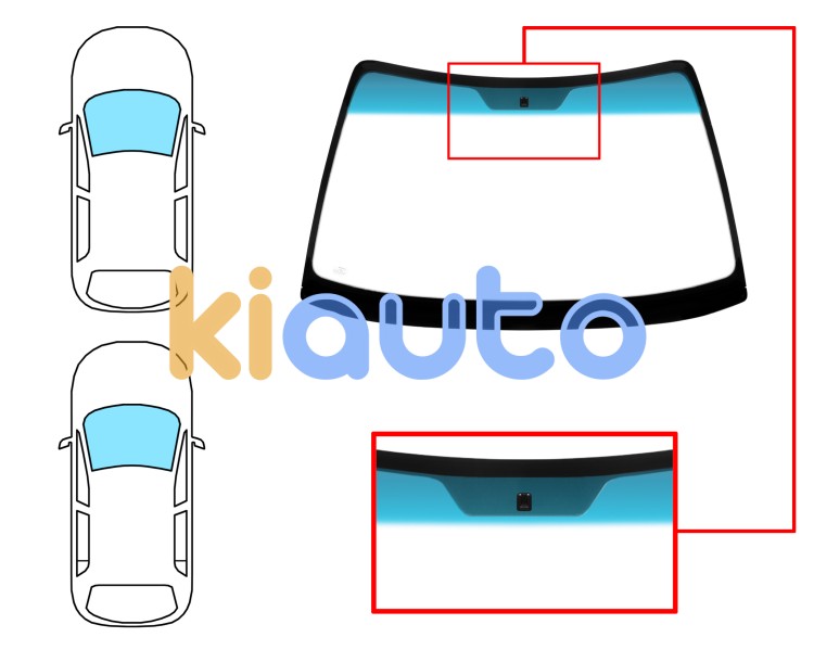 Parabrisas hyundai accent 1997-2000 3/4/5 puertas / delantero / verde banda azul / con base espejo universal Eurocode 4109AGNBL1C