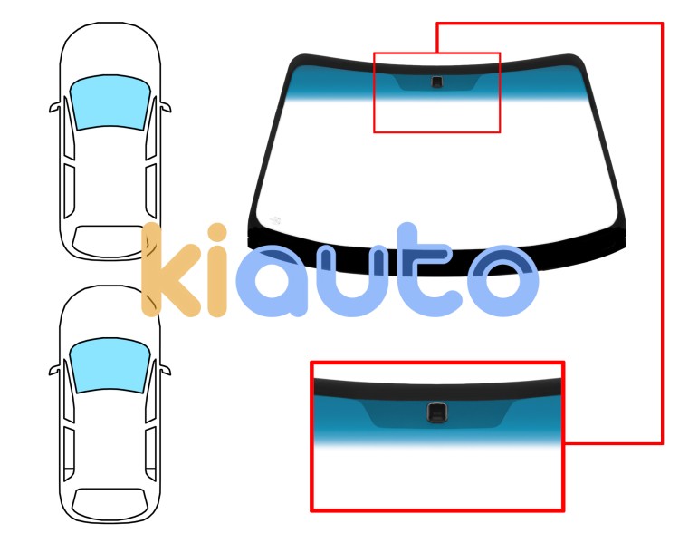 Parabrisas hyundai accent 2000-2003 3/4/5 puertas / delantero / verde banda azul / con base espejo Eurocode 4118AGNBL
