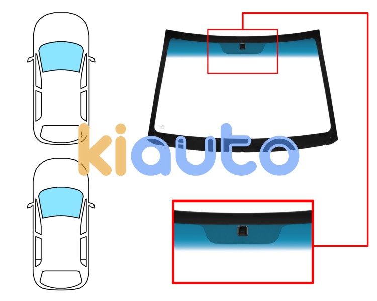 Parabrisas hyundai accent 2007-2011 3/4 puertas / delantero / verde banda azul / con base espejo Eurocode 4134AGNBLV