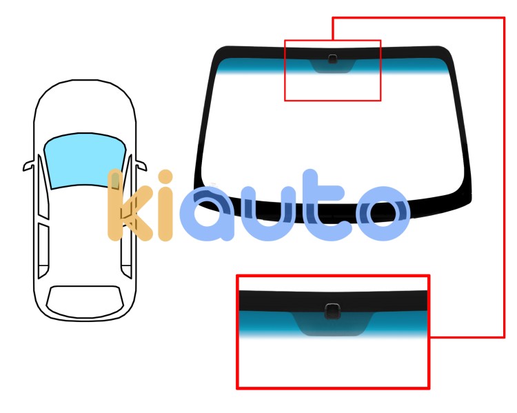 Parabrisas hyundai atos 1999-2003 delantero / verde banda azul / con base espejo Eurocode 4121ALGBL