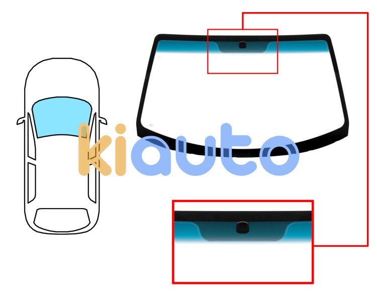Parabrisas hyundai coupe 2007-2009 delantero / verde banda azul / con base espejo Eurocode 4127AGNBLW