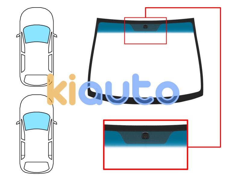 Parabrisas hyundai getz 2005-2011 3/5 puertas / delantero / verde banda azul / con base espejo Eurocode 4128AGSBL