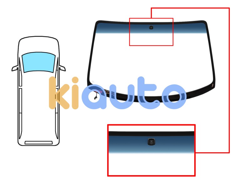 Parabrisas hyundai h1 2001-2005 delantero / verde banda azul / termico / con base espejo Eurocode 4116AGNBLH