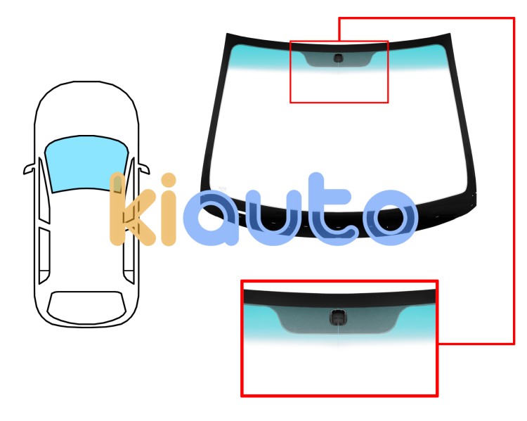 Parabrisas hyundai i10 2010-2013 delantero / verde banda verde / con base espejo Eurocode 4137AGSGNV