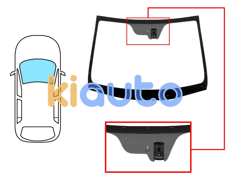 Parabrisas hyundai i10 2013-2016 delantero / verde / con base espejo / con soporte camara Eurocode 4155AGNCV