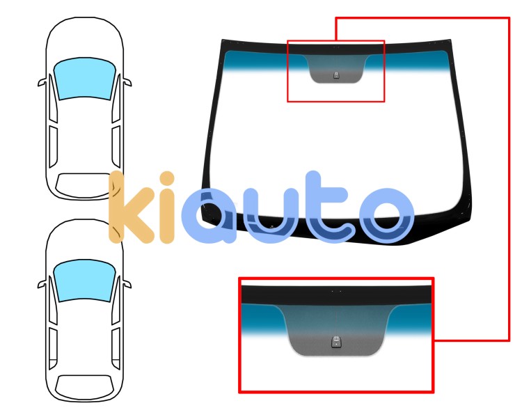 Parabrisas hyundai i30 2012-2016 3/5 puertas / familiar / delantero / verde banda azul / con base espejo Eurocode 4151AGNBLV