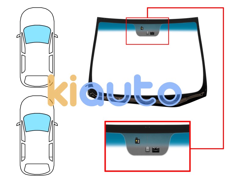 Parabrisas hyundai i30 2012-2016 3/5 puertas / familiar / delantero / verde banda azul / termico / con base espejo / con sensor / con sensor antivaho Eurocode 4151AGNBLHMOV
