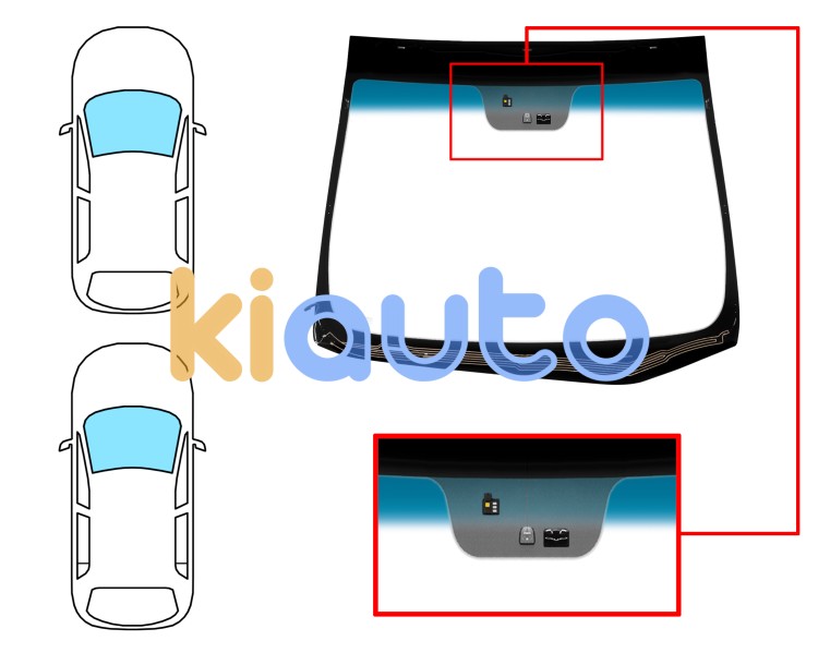 Parabrisas hyundai i30 2012-2016 3/5 puertas / familiar / modelo panoramico / delantero / verde banda azul / termico / con base espejo / con sensor / con sensor antivaho Eurocode 4151CGSBLHMOV