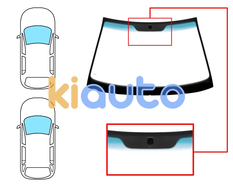 Parabrisas hyundai lantra 1999-2001 4 puertas / familiar / delantero / verde banda azul / con base espejo Eurocode 4111AGNBL