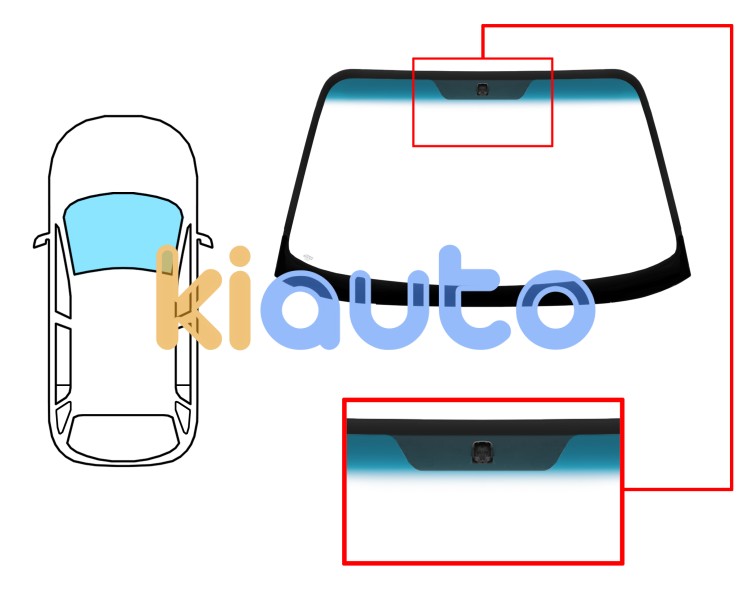 Parabrisas hyundai santa fe 2000-2006 delantero / verde banda azul / con base espejo Eurocode 4123AGNBL