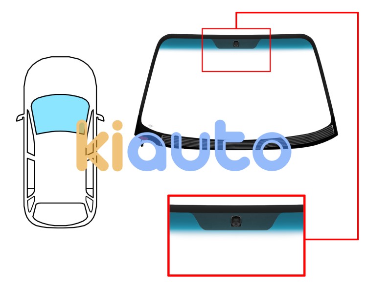 Parabrisas hyundai santa fe 2000-2006 delantero / verde banda azul / termico / con base espejo Eurocode 4123AGNBLH