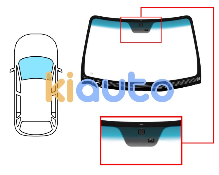 Parabrisas hyundai santa fe 2006-2009 delantero / verde banda azul / termico / con base espejo / con sensor Eurocode 4133AGNBLHMV1B