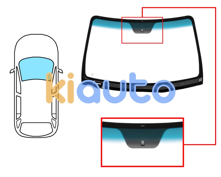 Parabrisas hyundai santa fe 2006-2009 delantero / verde banda azul / termico / con base espejo modificada Eurocode 4133AGSBLHV2C