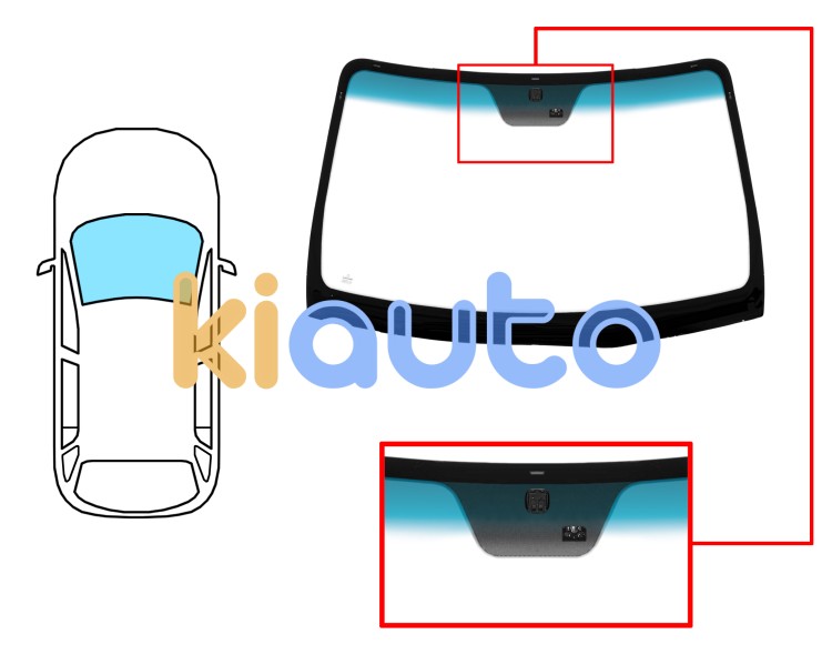 Parabrisas hyundai santa fe 2009-2012 delantero / verde banda azul / con base espejo / con sensor Eurocode 4133AGNBLMV1B