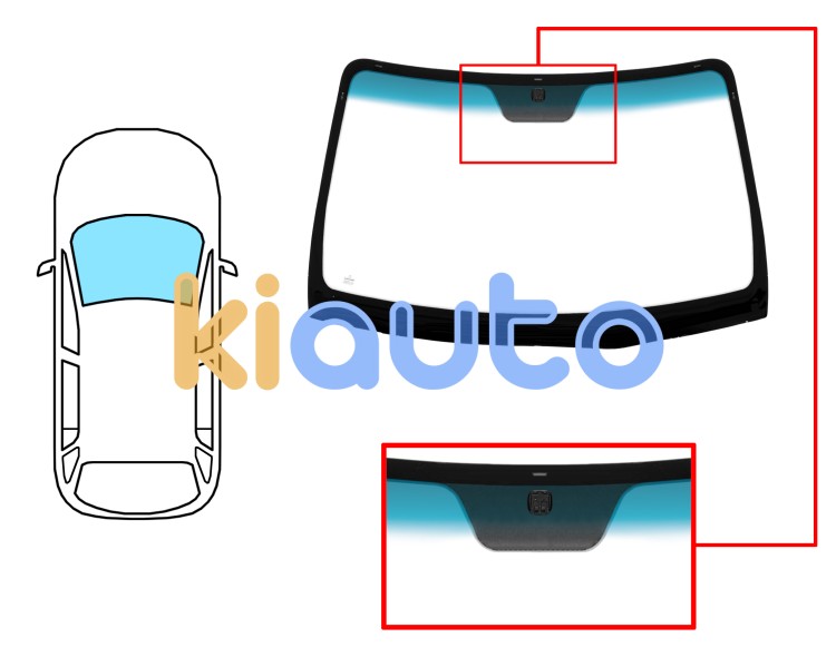 Parabrisas hyundai santa fe 2009-2012 delantero / verde banda azul / con base espejo Eurocode 4133AGNBLV