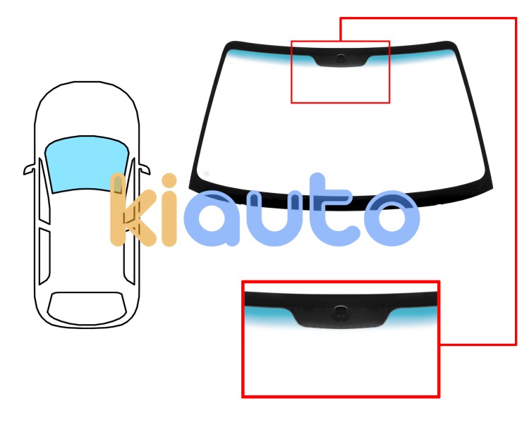Parabrisas hyundai sonata 1999-2002 delantero / verde banda azul / con base espejo Eurocode 4117AGNBL