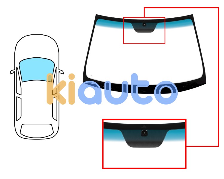 Parabrisas hyundai sonata 2006-2008 delantero / verde banda azul / con base espejo Eurocode 4130AGNBLV