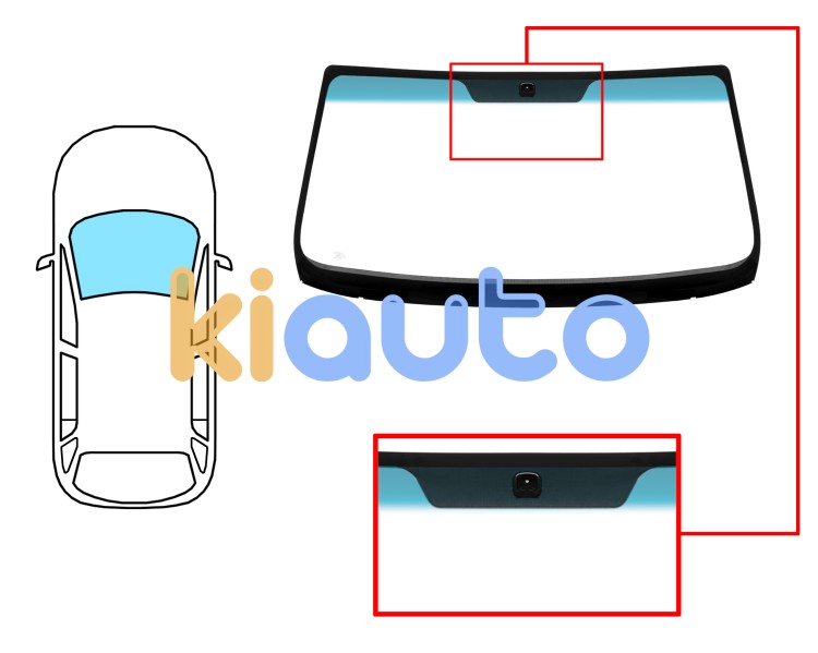 Parabrisas hyundai terracan 2004-2008 delantero / verde banda azul / con base espejo Eurocode 4124AGNBL