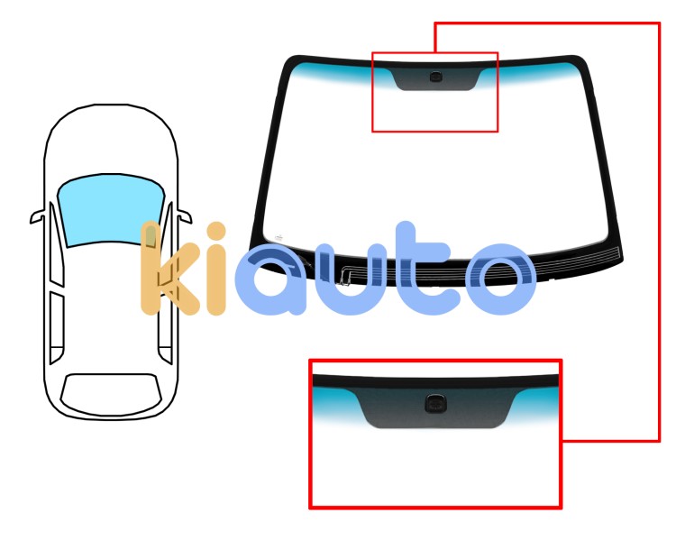 Parabrisas hyundai tucson 2005-2010 delantero / verde banda azul / termico / con base espejo a 4,50 cm Eurocode 4129AGNBLHV1H