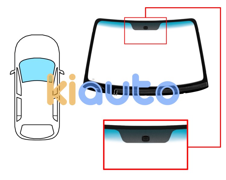 Parabrisas hyundai tucson 2005-2010 delantero / verde banda azul / termico / con base espejo a 6,50cm Eurocode 4129AGNBLHV