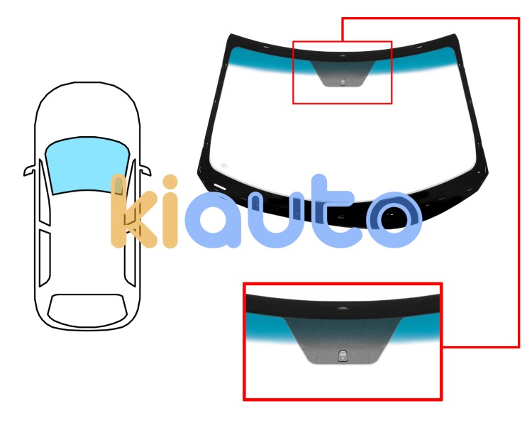 Parabrisas hyundai veloster 2011-2014 coupe / delantero / verde banda azul / con base espejo Eurocode 4147AGNBLV