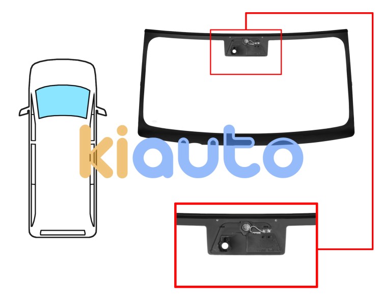 Parabrisas iveco daily 2014-2019 delantero / verde / con base espejo / serigrafiado modificada / con sensor / molduras premontadas Eurocode 3771AGSMZ1P