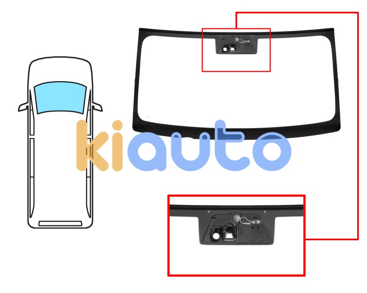 Parabrisas iveco daily 2014-2019 delantero / verde / con base espejo / serigrafiado modificado / con sensor / con soporte camara / molduras premontadas Eurocode 3771AGSCMZ2L
