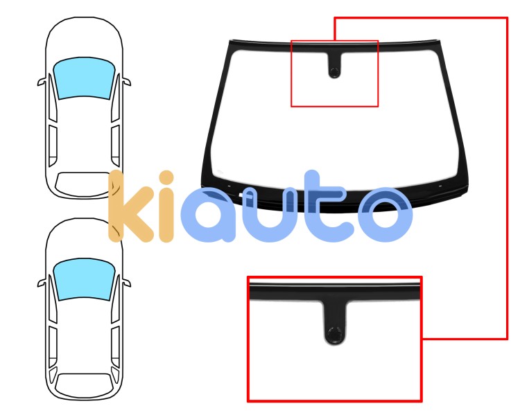 Parabrisas jaguar x-type 2001-2008 4 puertas / familiar / delantero / verde / con base espejo modificada / molduras premontadas Eurocode 4327AGSVW1P