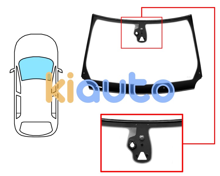 Parabrisas jeep compass 2021-2025 delantero / verde / acustico / con base espejo / con sensor / con soporte camara / molduras premontadas Eurocode AJ21AGACIMVWZ6T