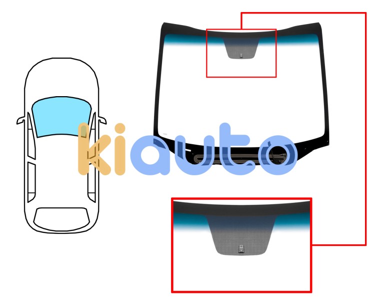 Parabrisas kia carens 2013-2016 delantero / verde banda azul / termico / con base espejo Eurocode 4443AGNBLHV